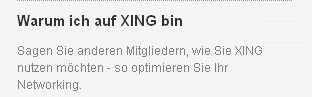 XING: Warum bin ich?